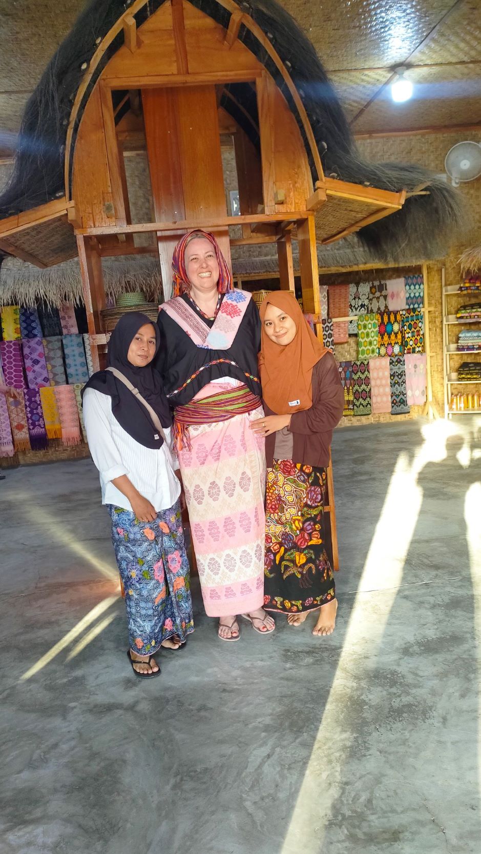 Sasak woman weaving intricate textiles