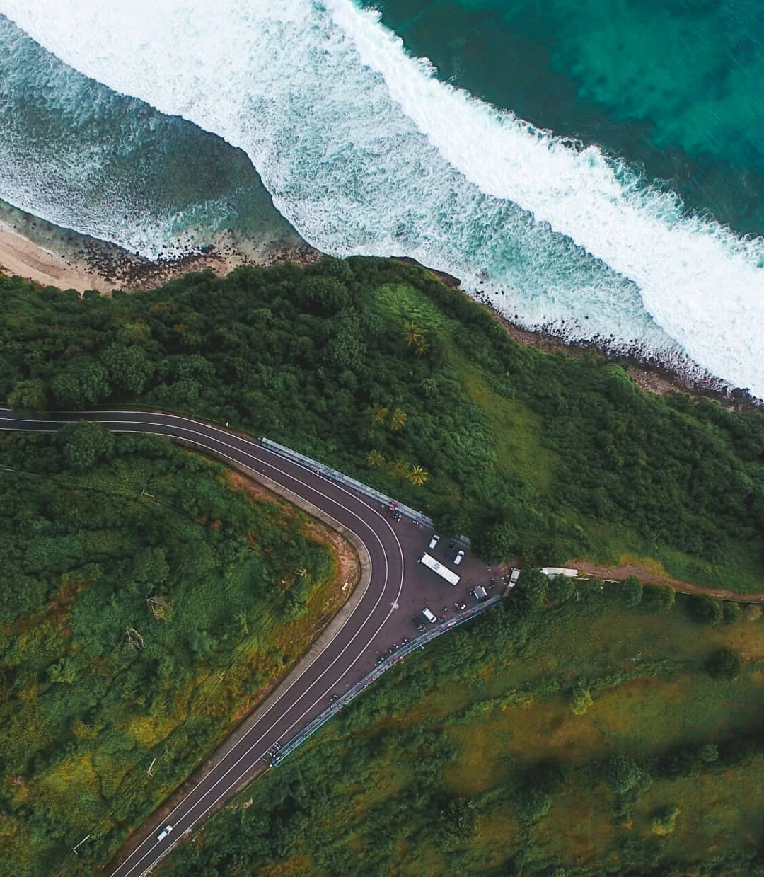 The scenic drive along Lombok's coastline