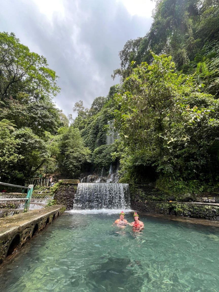 Swimming in the cool waters of Tiu Kelep